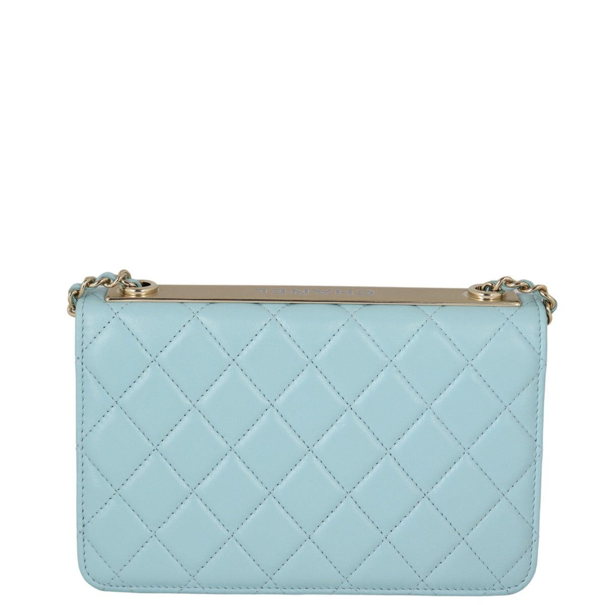Chanel CC Trendy Wallet on Baby Handbag Blue Chain