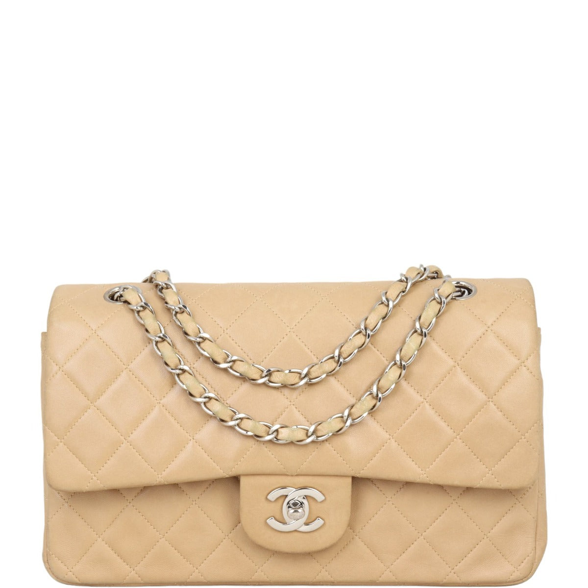 Chanel Classic Double Handbag Beige Medium