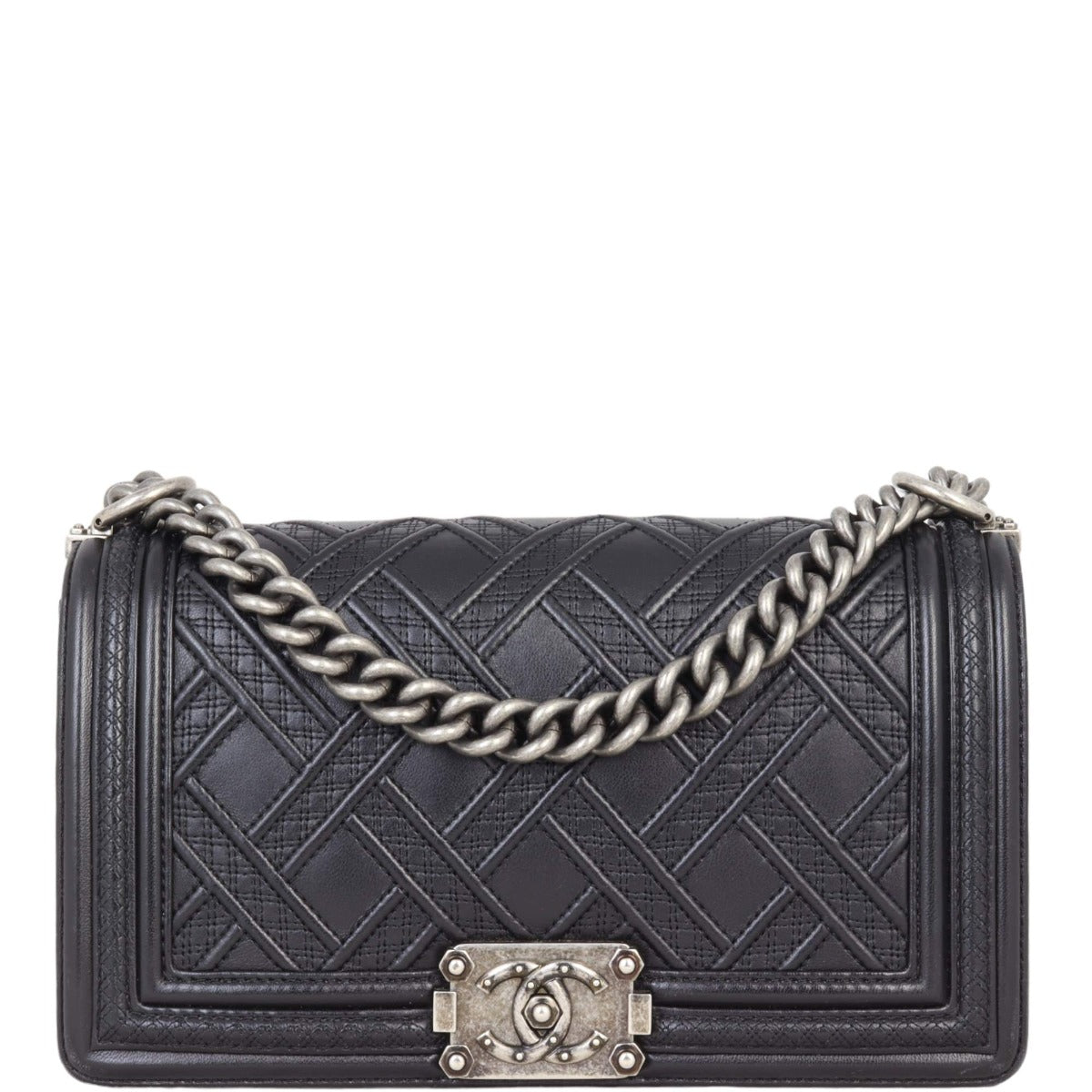 Chanel Boy Old 25 Series Handbag Black Medium