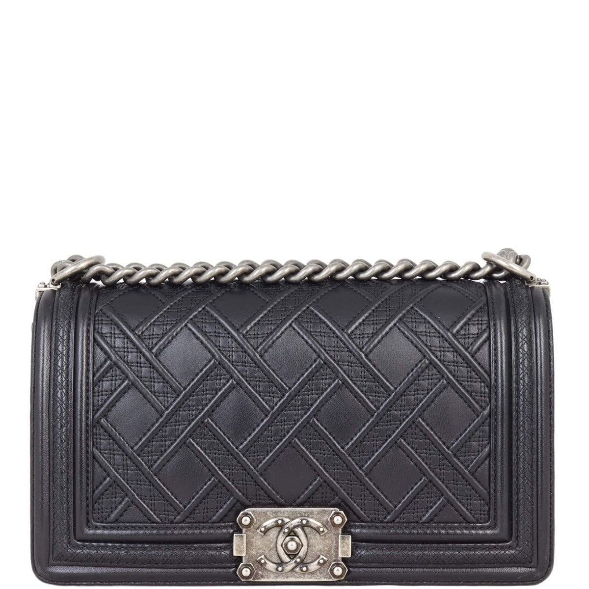 Chanel Boy Old 25 Series Handbag Black Medium