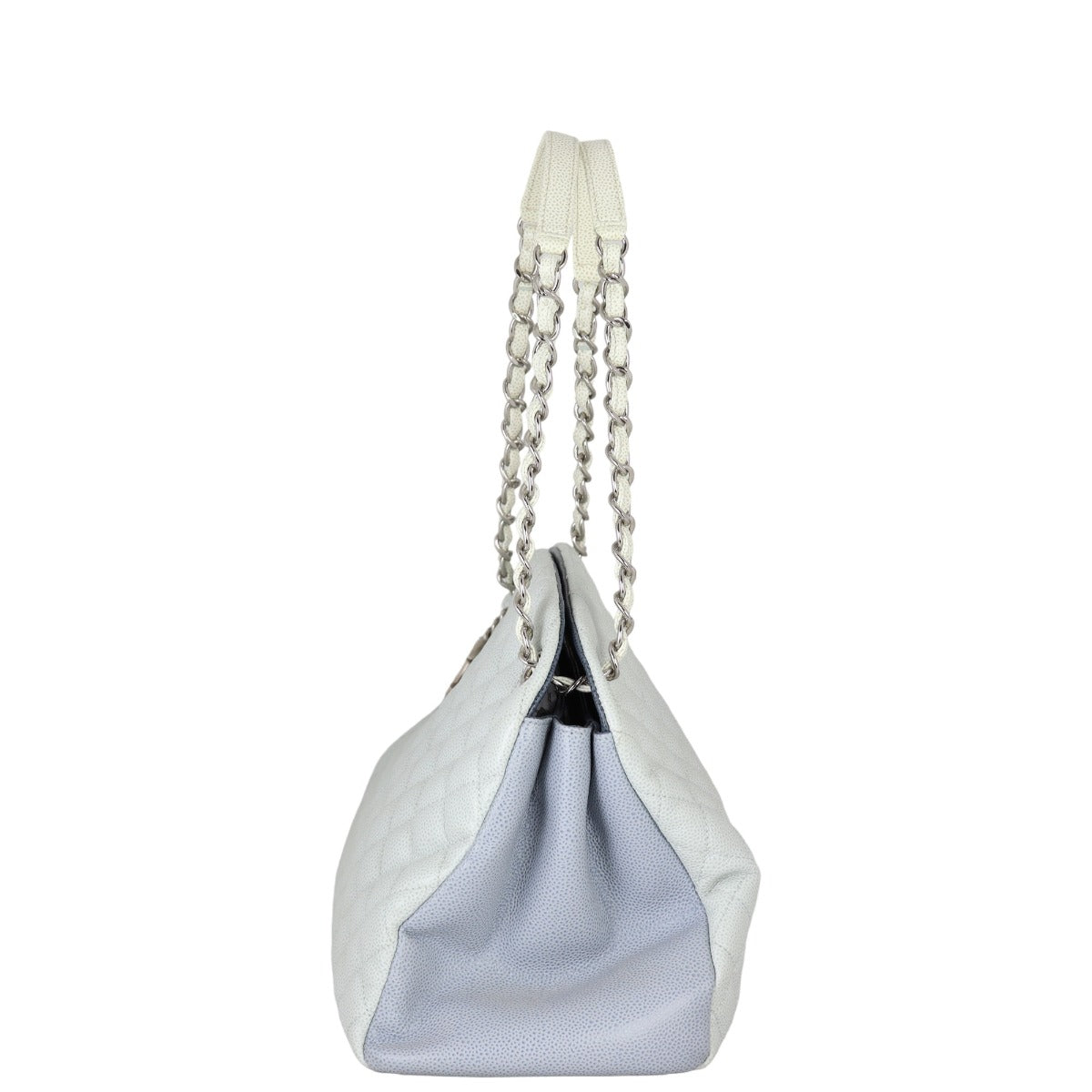 Chanel Mademoiselle Bowler Bag Blue Large Handbag