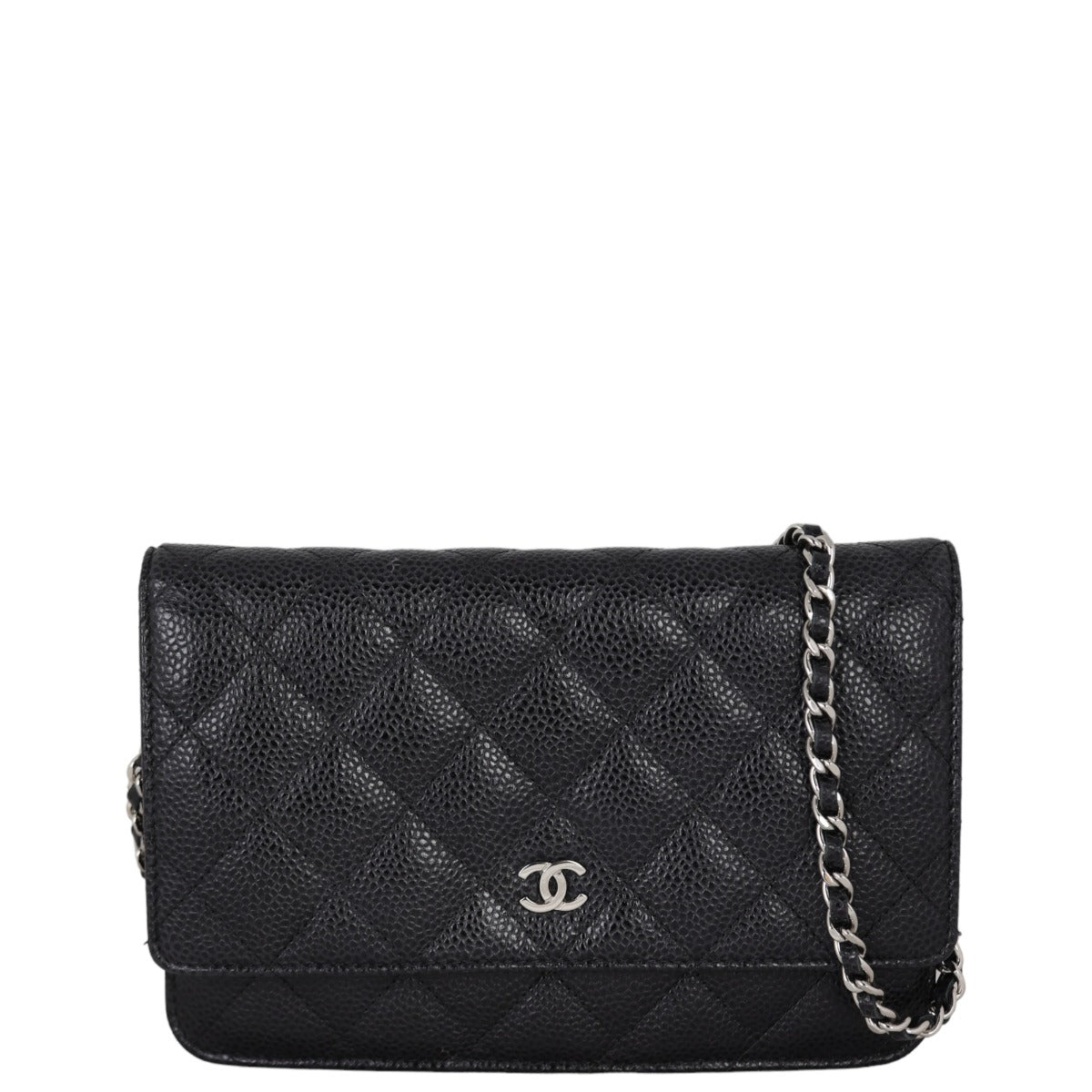 Chanel Classic Wallet on Tone Hardware Handbag Silver Chain