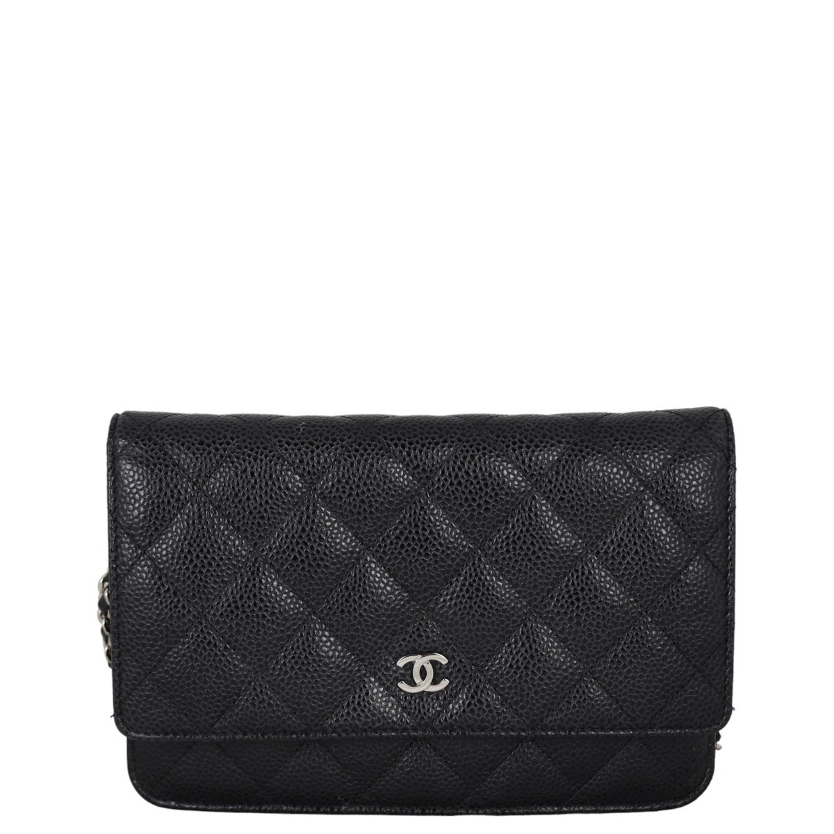 Chanel Classic Wallet on Tone Hardware Handbag Silver Chain
