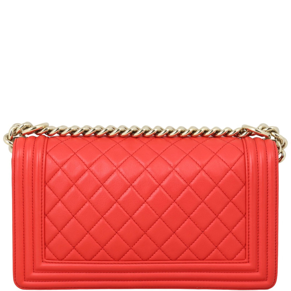 Chanel Boy Old Handbag Red Medium