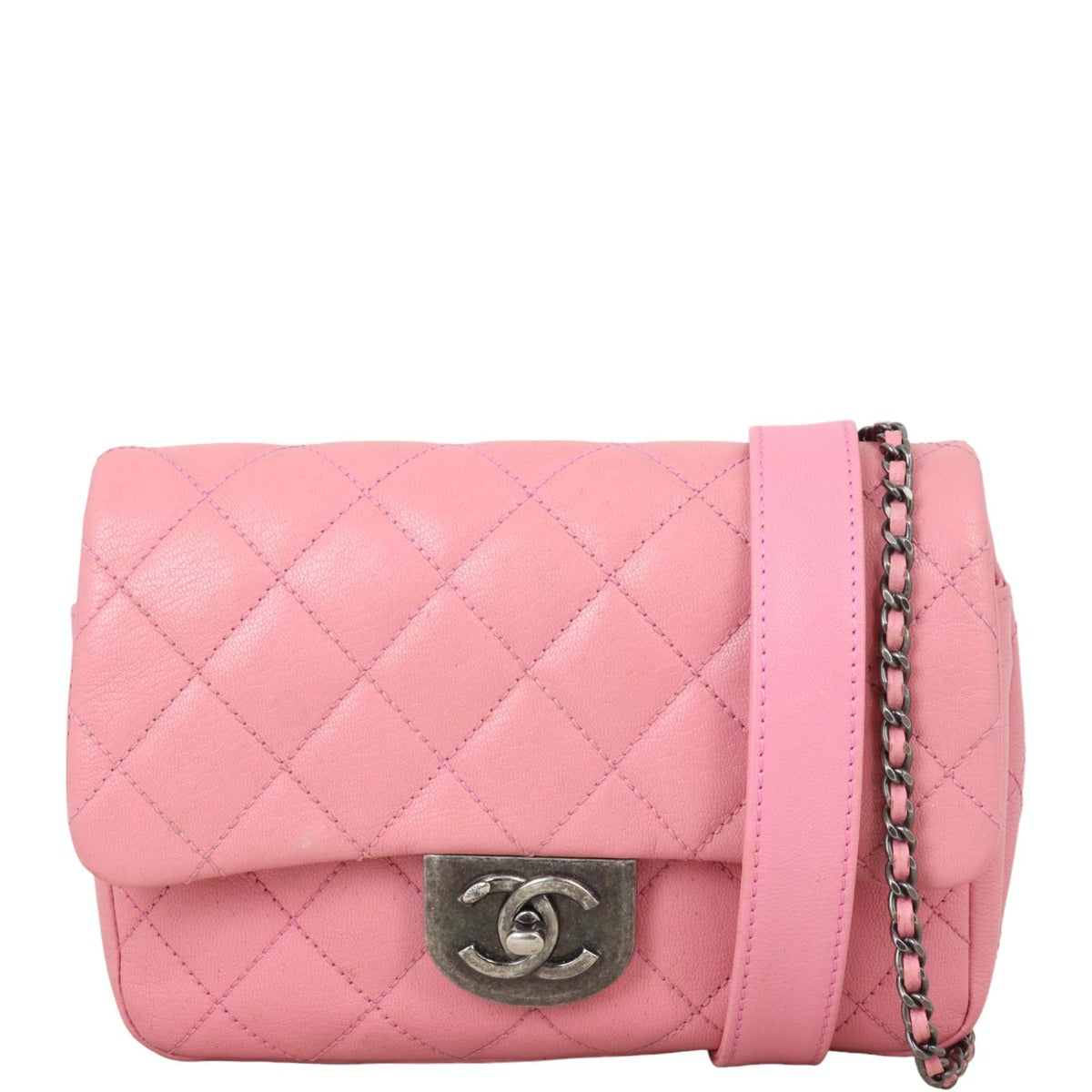 Chanel Double Carry Bag Pink Small Handbag Bag Small03052024
