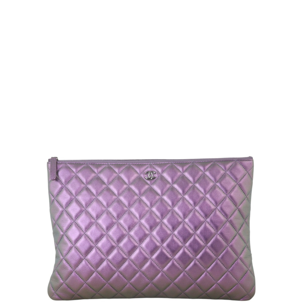 Chanel Classic O-Case Iridescent Handbag Quilted Large