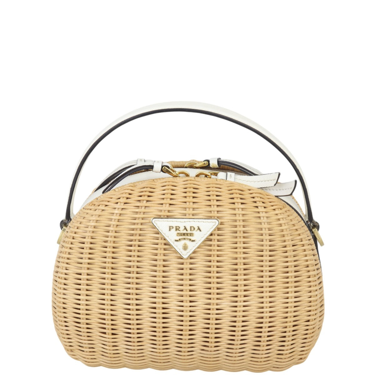 Prada Saffiano Odette Basket Handle Bag Travel Bag