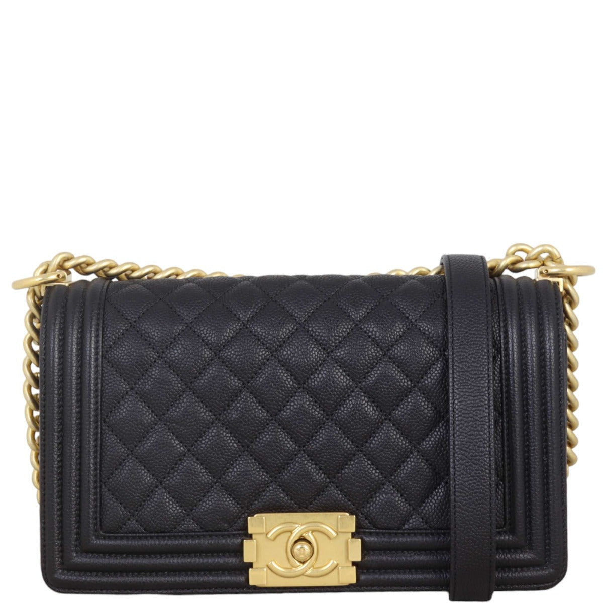 Chanel Boy Old Handbag Black Medium