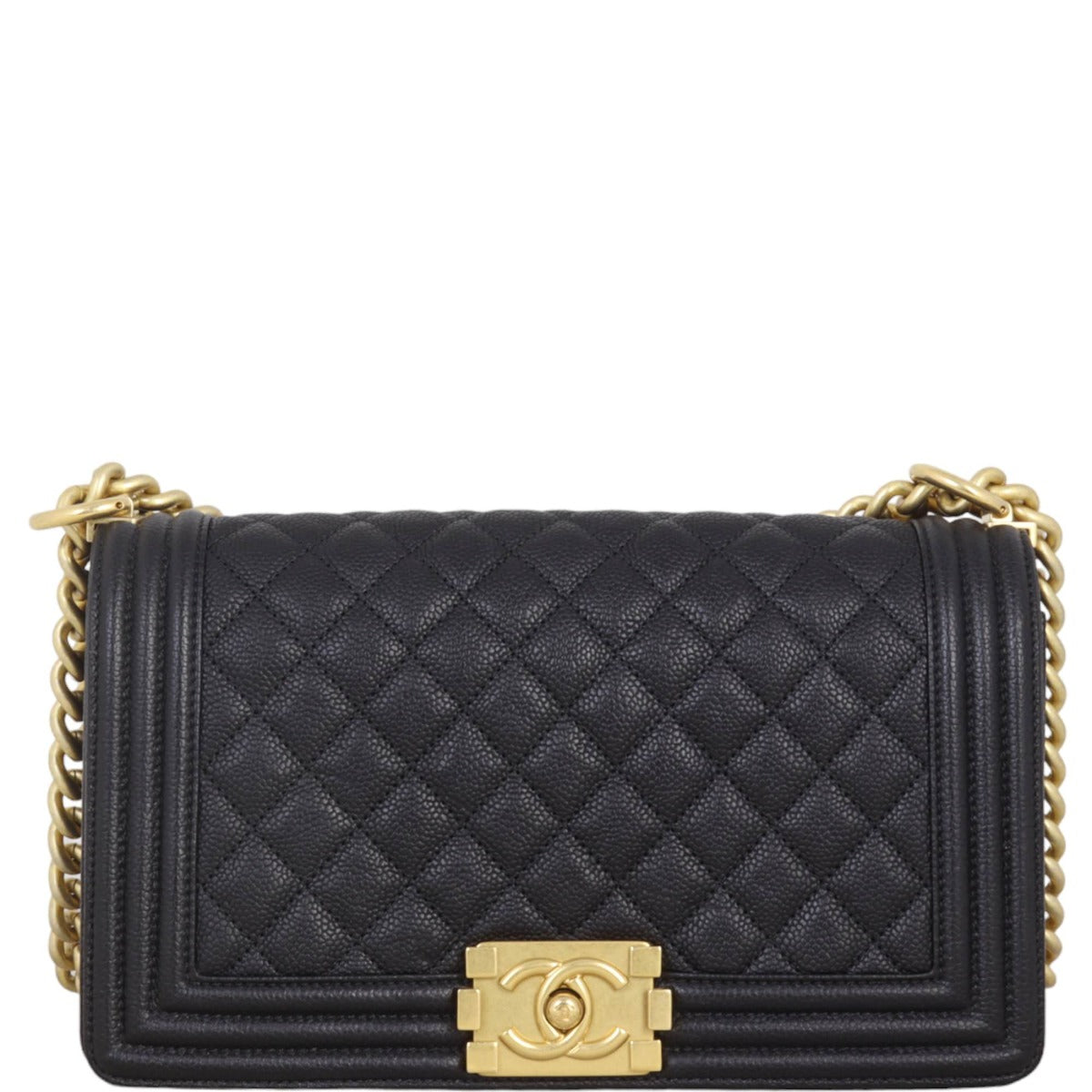 Chanel Boy Old Handbag Black Medium