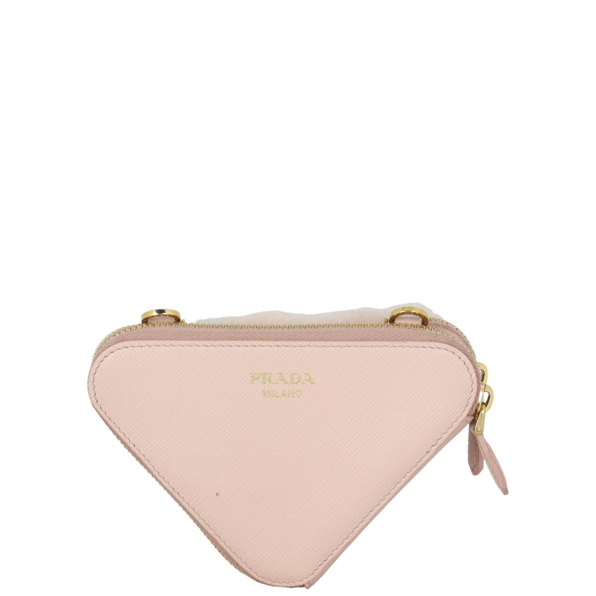 Prada Triangle Saffiano Shearling Bag Mini Travel Bag