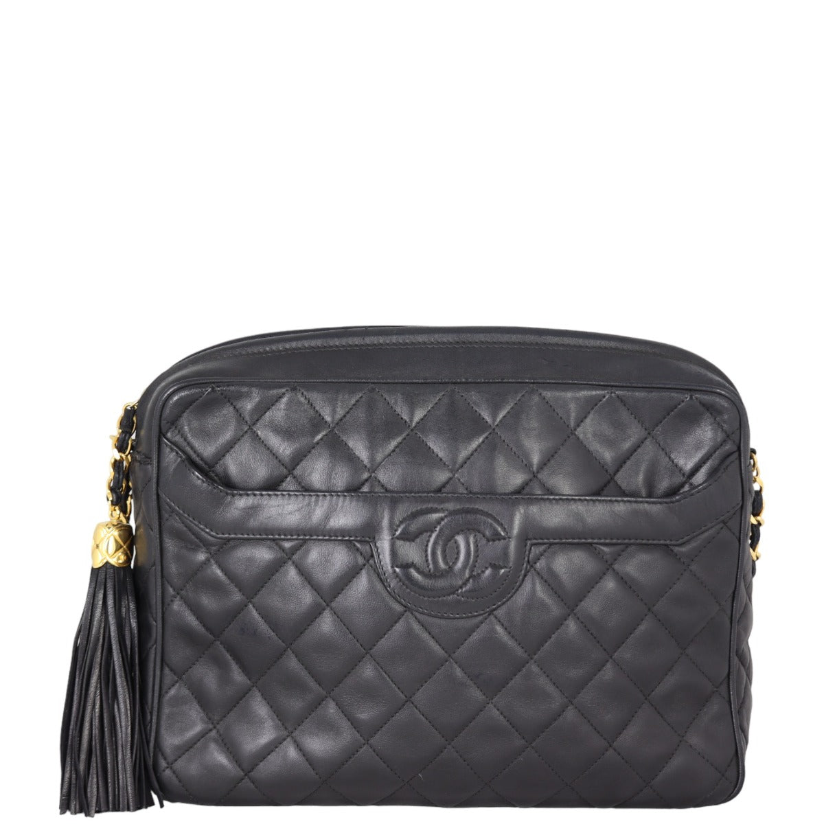 Chanel Camera Tassel Bag Lambskin Medium Handbag