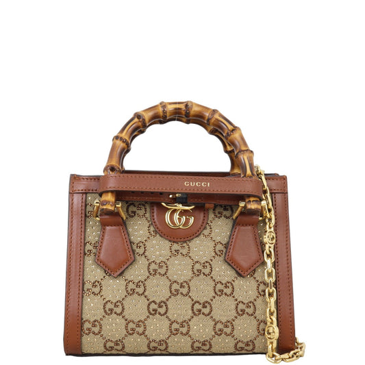 Gucci GG Diana Bamboo Top Handle Mini Tote