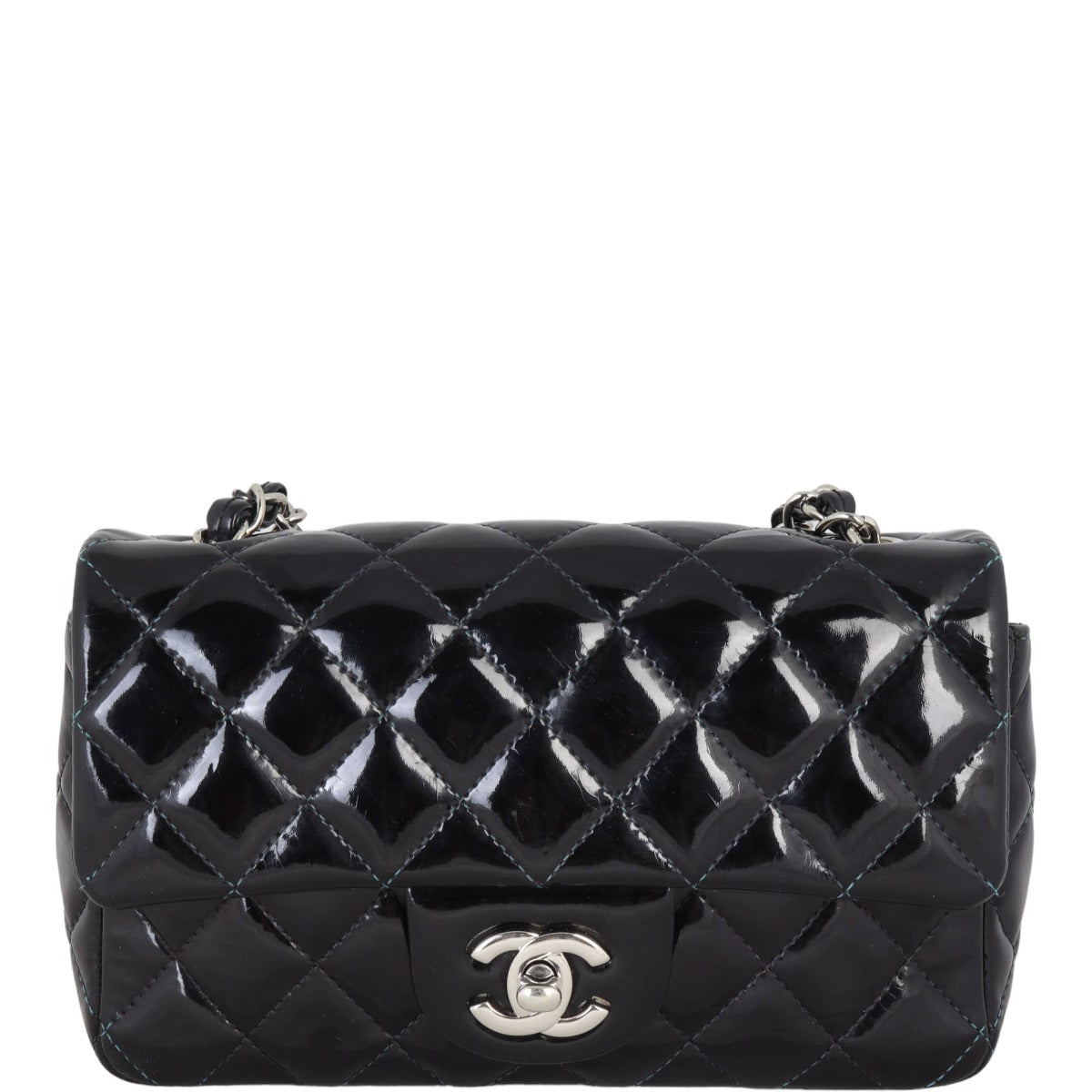 Chanel Classic Flap Rectangular Bag Patent Black Mini Bag