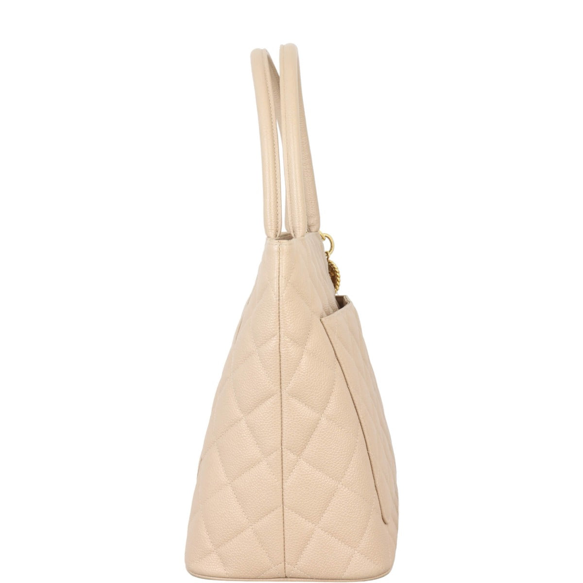 Chanel Medallion Tote Brown Beige Tote Bag