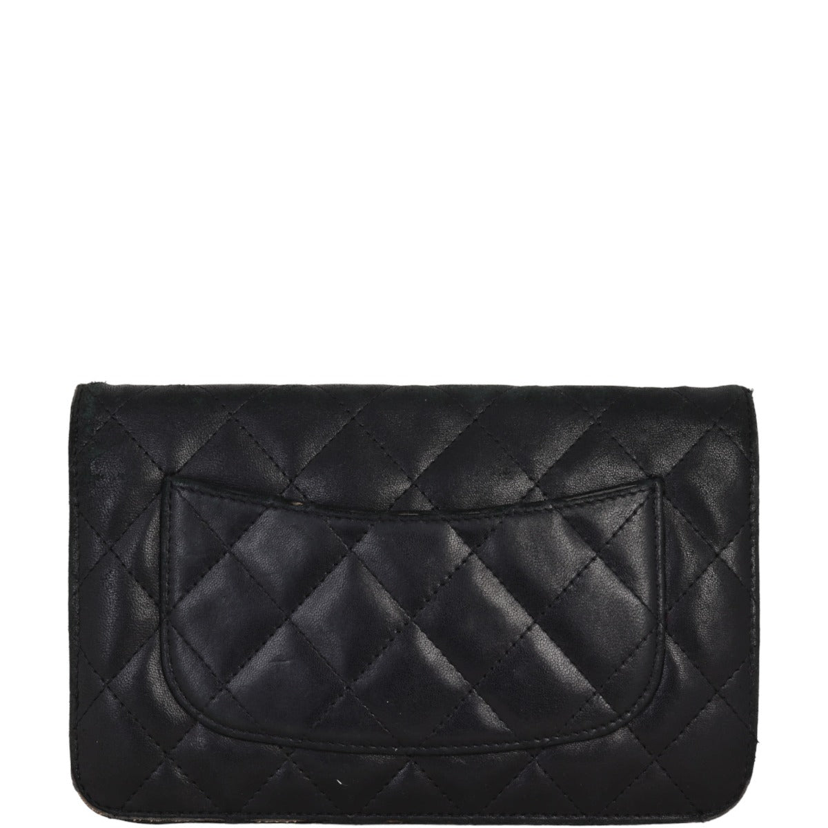 Chanel Wallet on Chain Diamond Lambskin Handbag Quilted Black Mini Bag