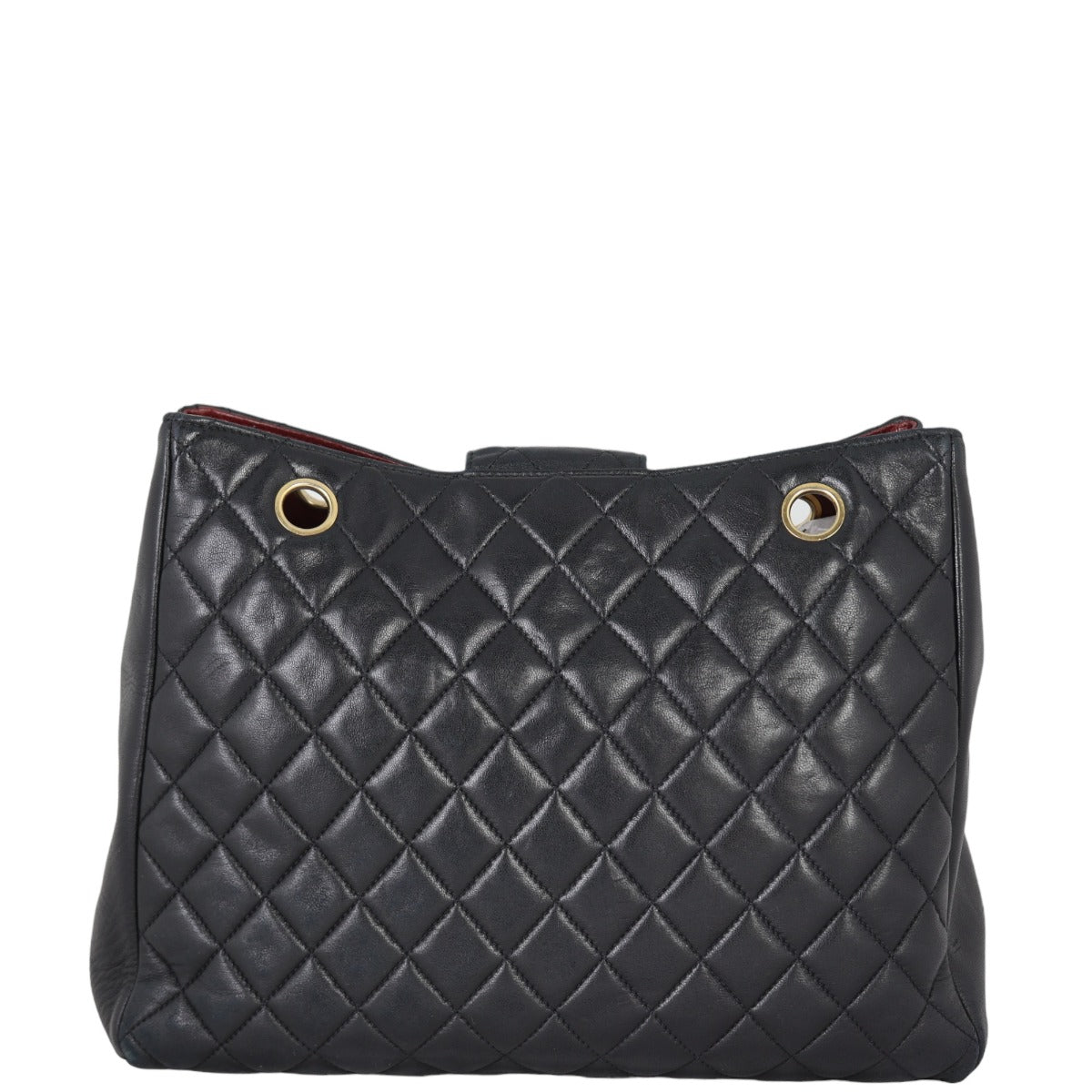 Chanel CC Tote Lambskin Quilted Black Tote Bag