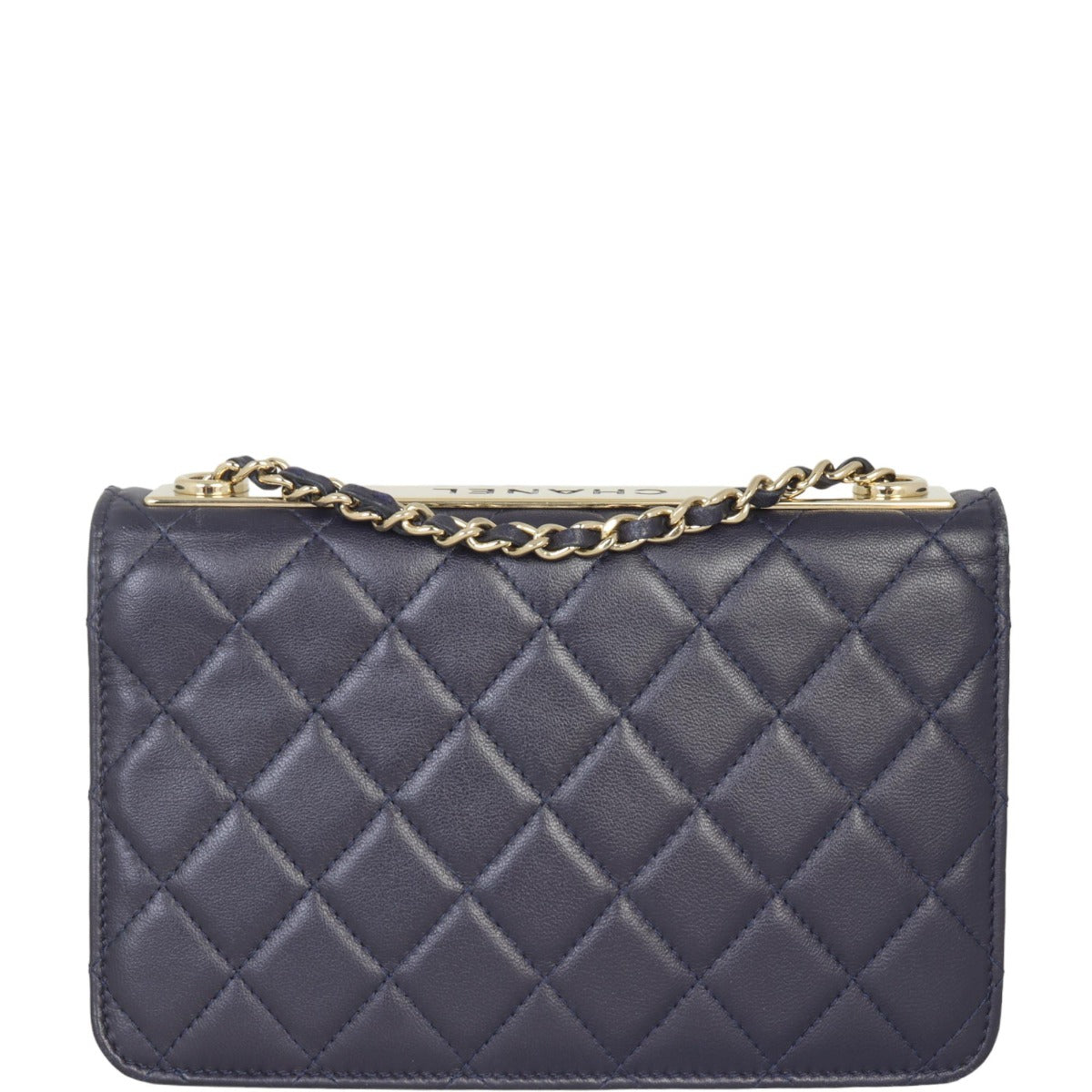 Chanel CC Trendy Wallet on Deep Navy Handbag Blue Chain