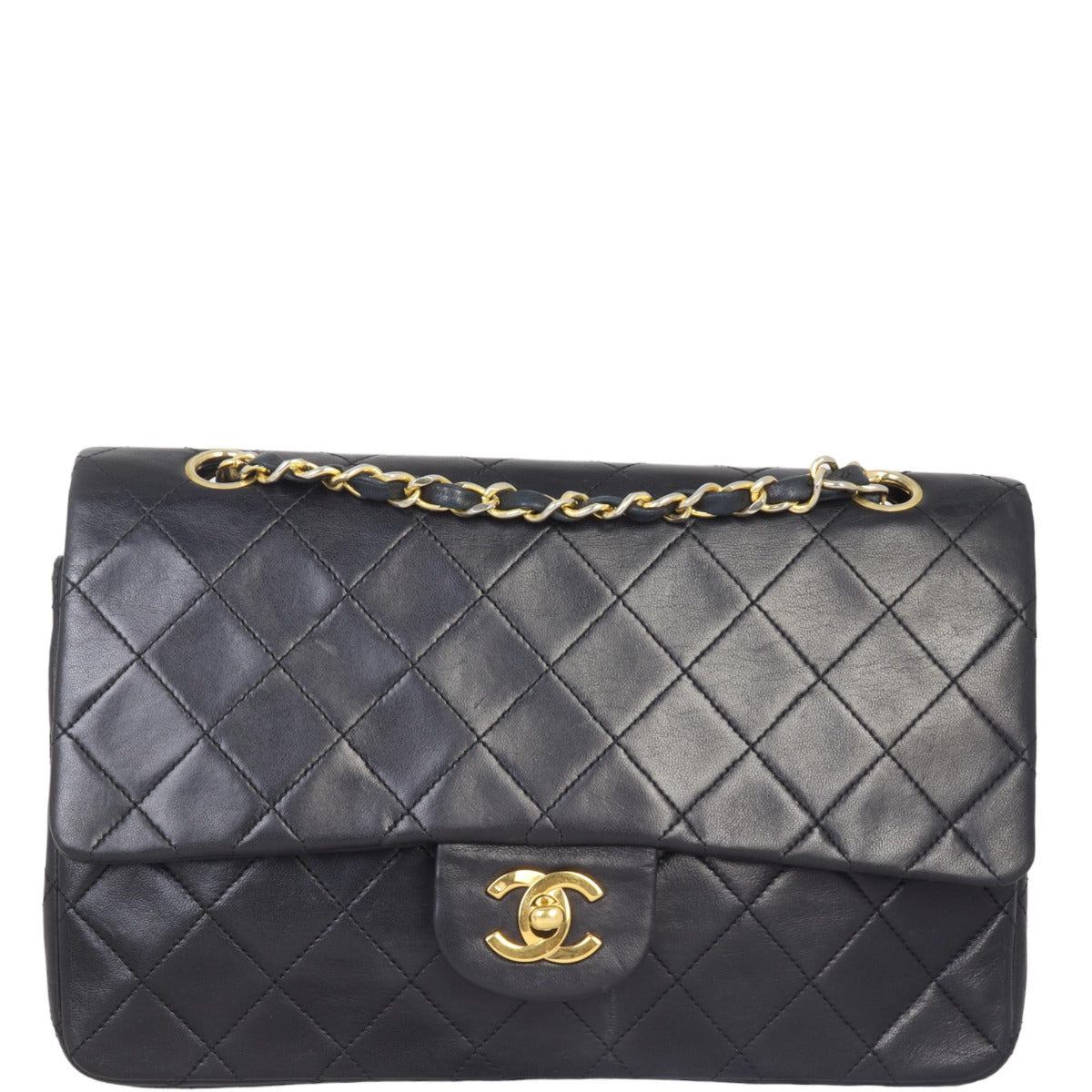 Chanel Classic Double Lambskin Handbag Black Medium