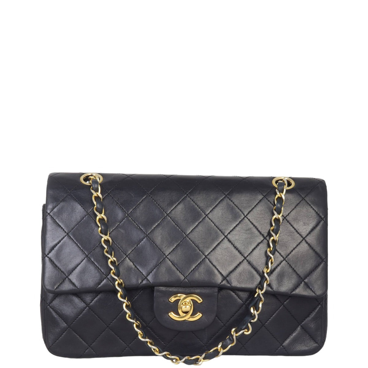 Chanel Classic Double Lambskin Handbag Black Medium