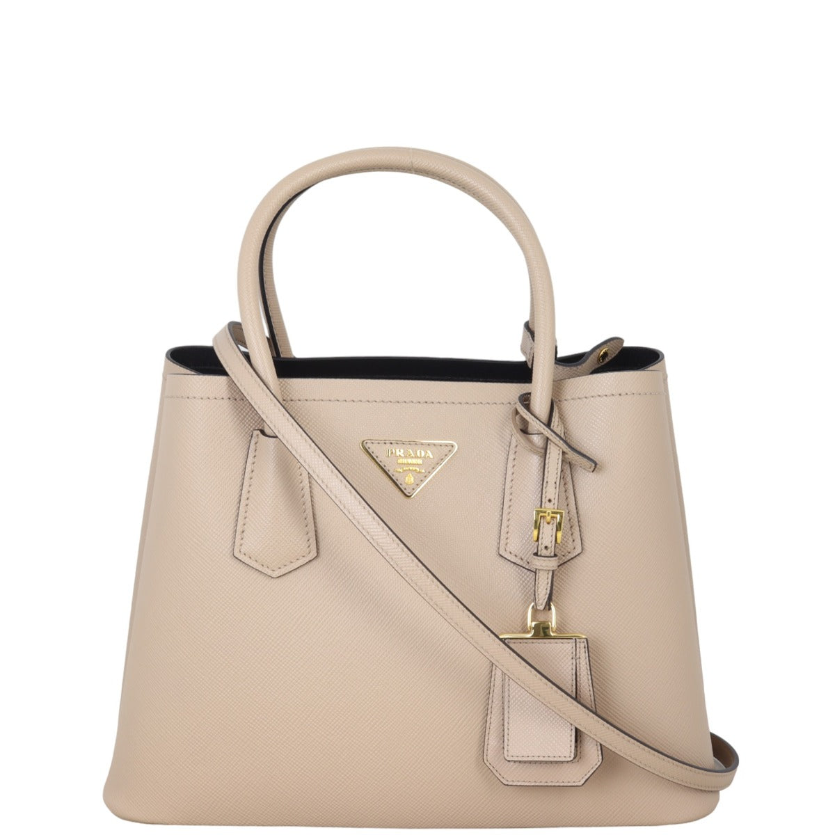 Prada Saffiano Cuir Double Bag Small Travel Bag