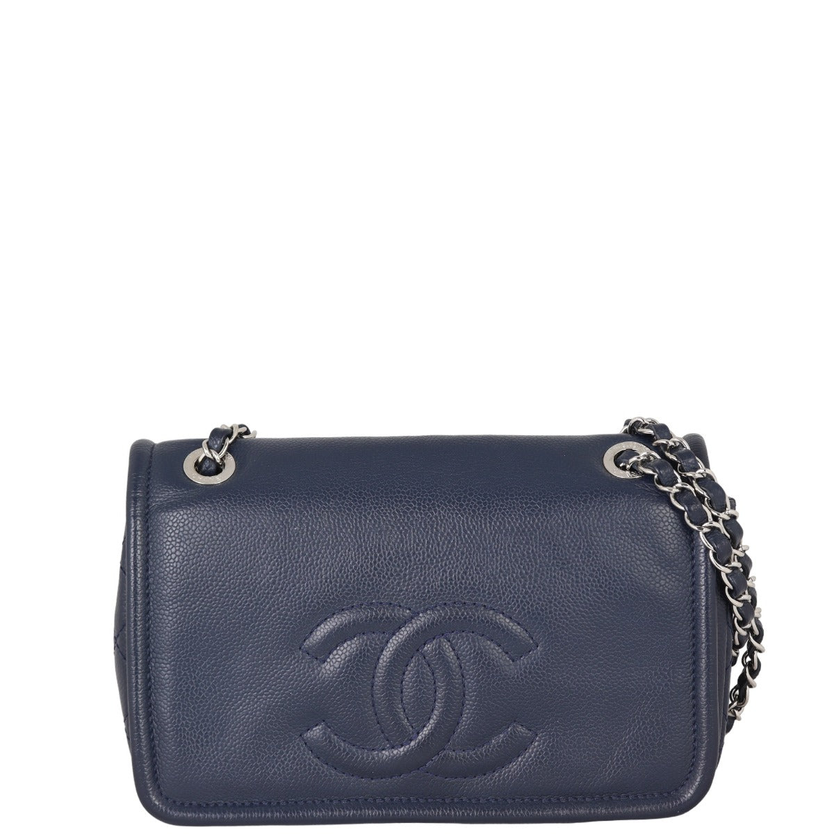 Chanel CC Timeless Bag Navy Blue Flap Handbag