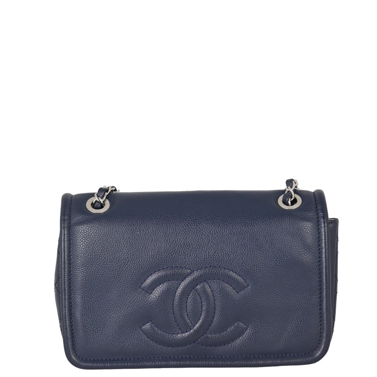 Chanel CC Timeless Bag Navy Blue Flap Handbag