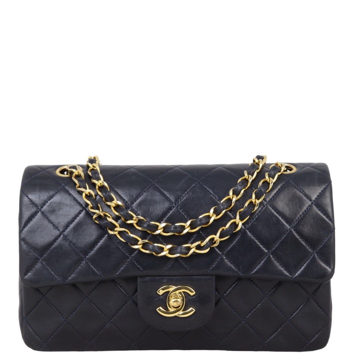Chanel Classic Double Dark Navy Handbag Small Flap