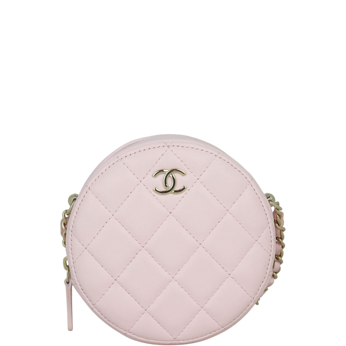 Chanel CC Round Clutch with Pearl Strap Clutch Bag