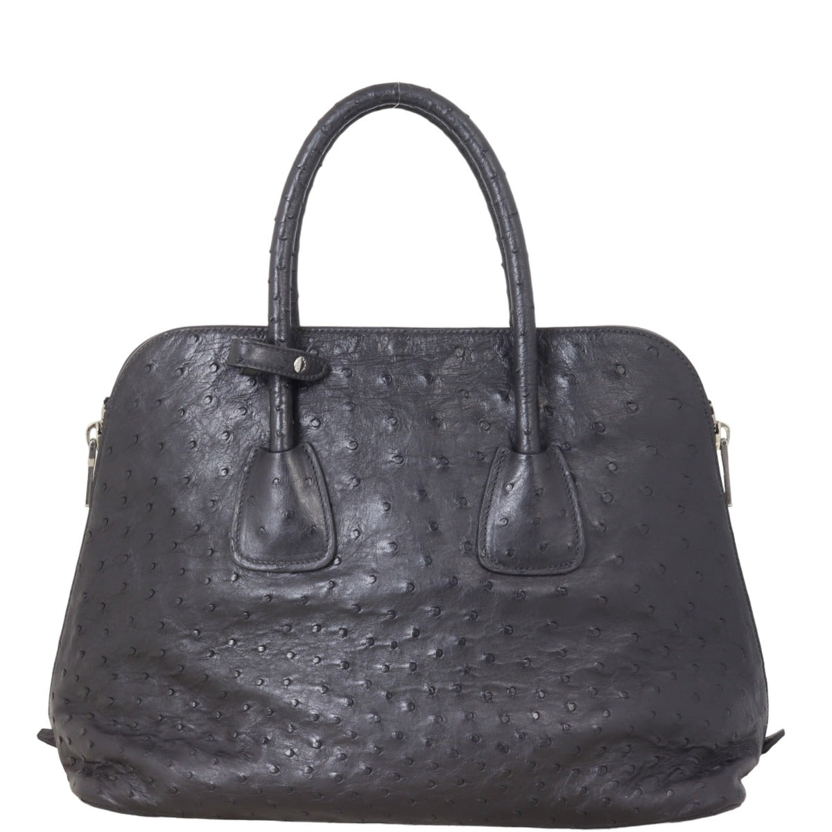 Prada Promenade Ostrich Handbag Large Travel Bag