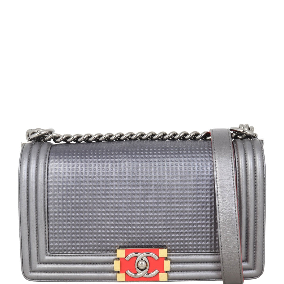 Chanel Boy Cube Old Metallic Handbag Medium