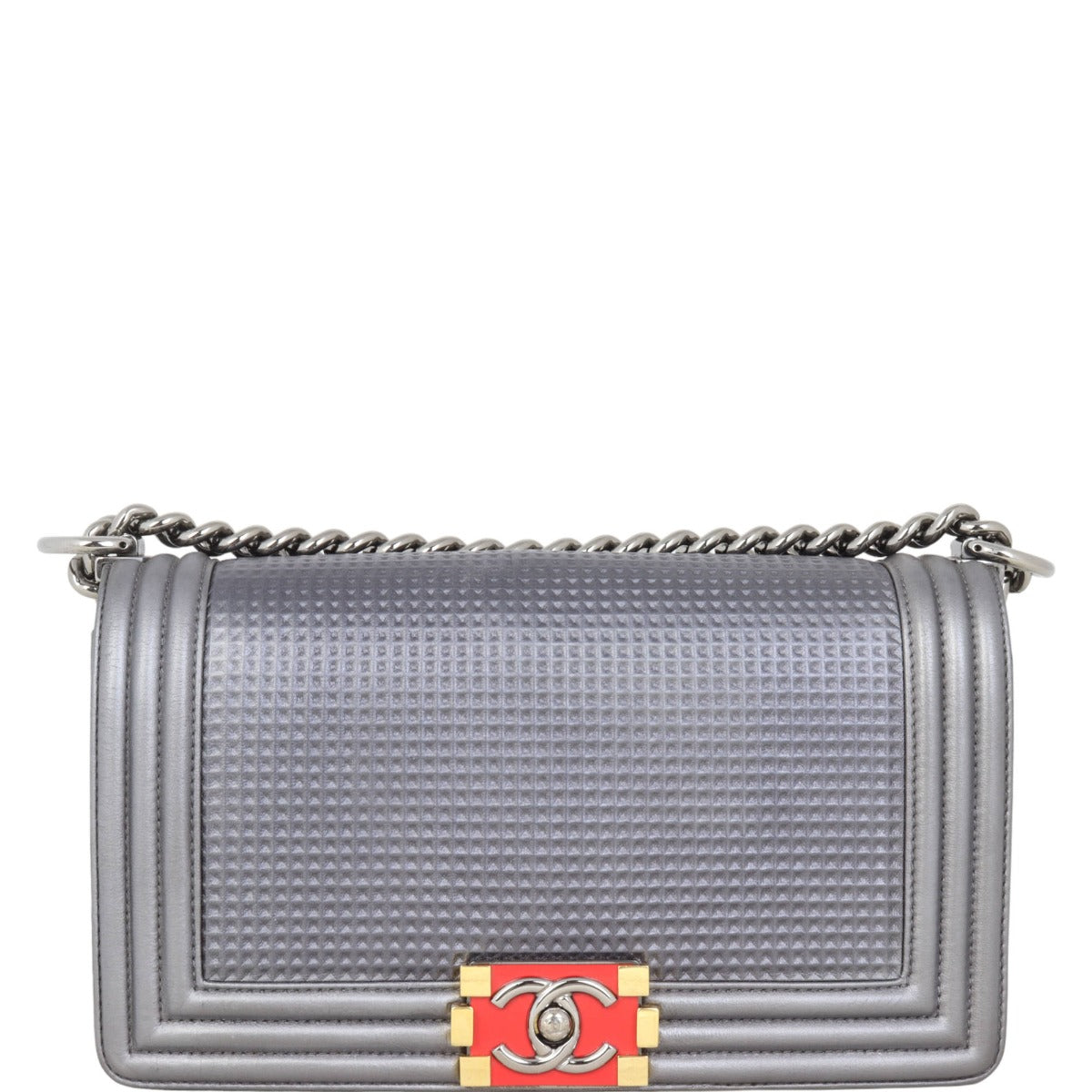 Chanel Boy Cube Old Metallic Handbag Medium