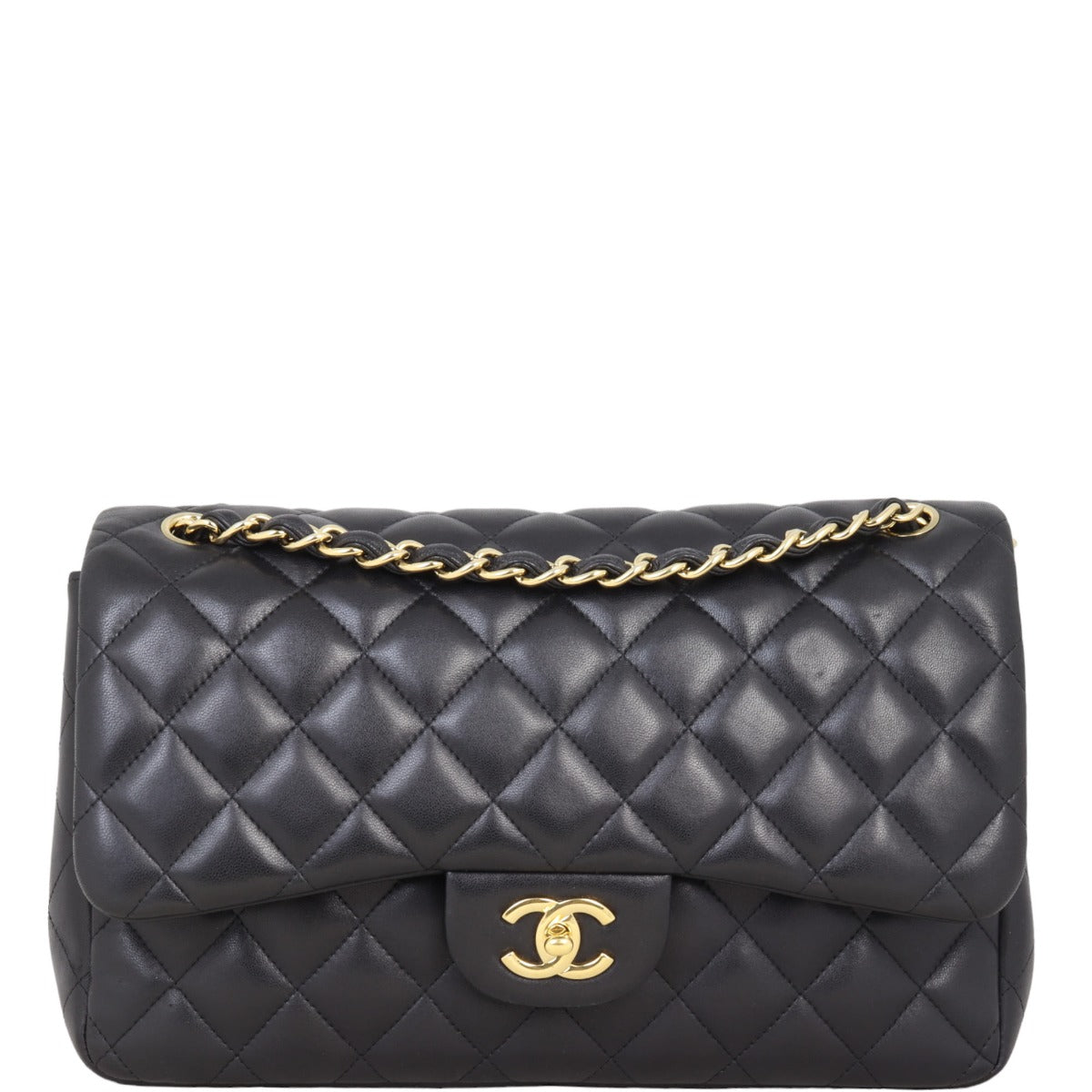 Chanel Classic Double Jumbo Diamond Handbag Black Flap