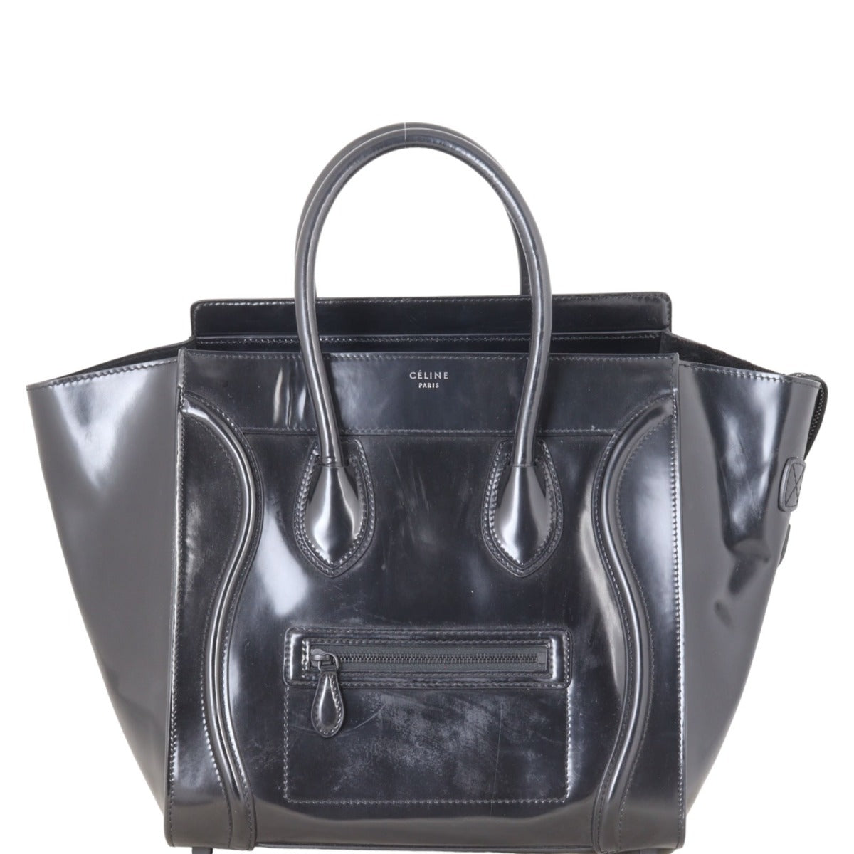 Celine Luggage Tote Patent Handbag Mini Tote Bag