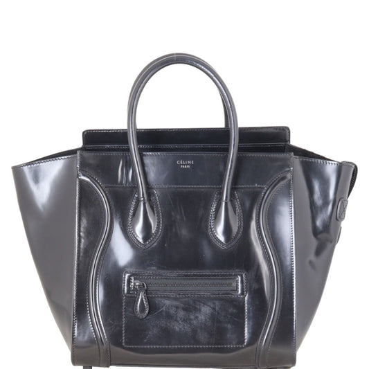 Celine Luggage Tote Patent Handbag Mini Tote Bag