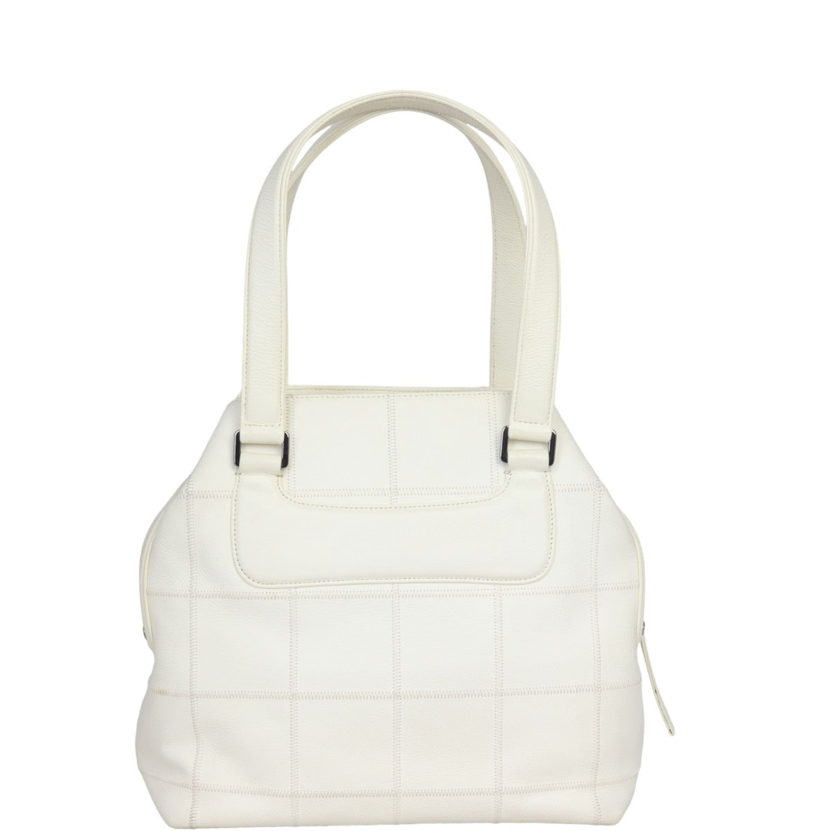 Chanel Square Stitch Tote Off White Logo Tote Bag