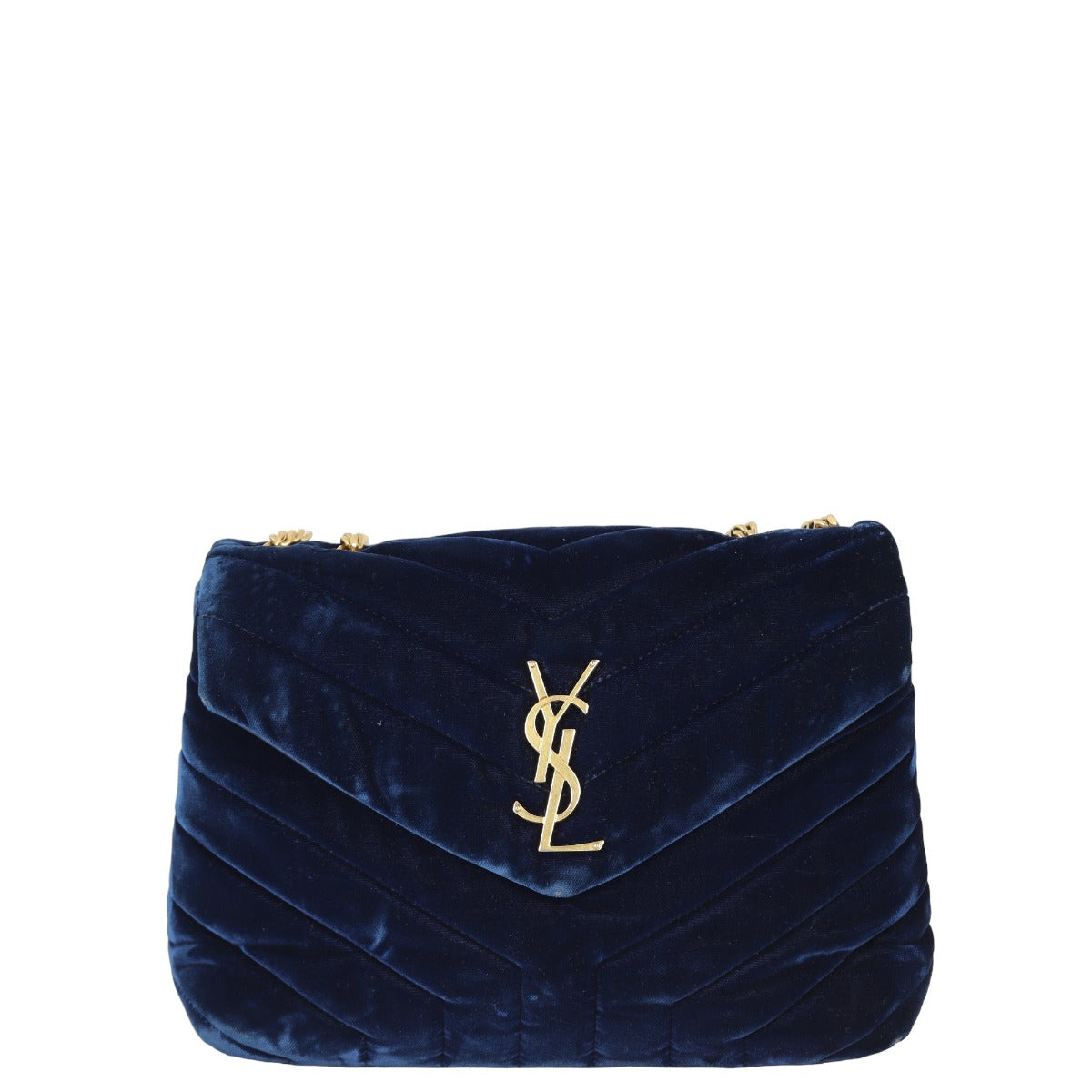YSL Saint Laurent Loulou Velvet Crossbody Bag Small