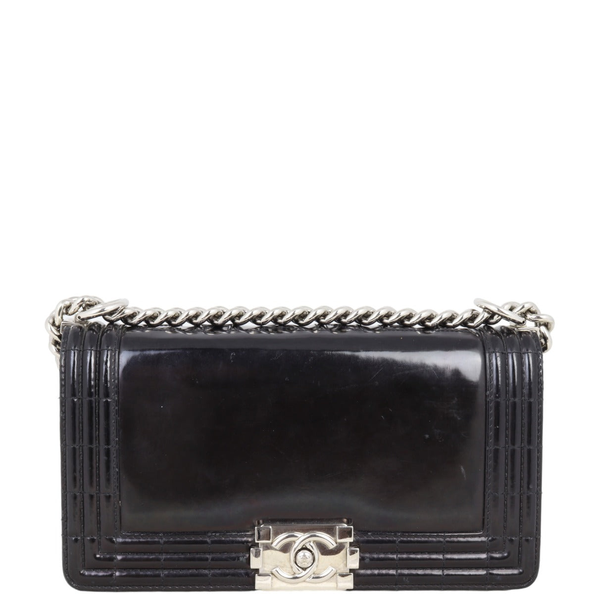 Chanel Boy Old Glazed Handbag Black Medium