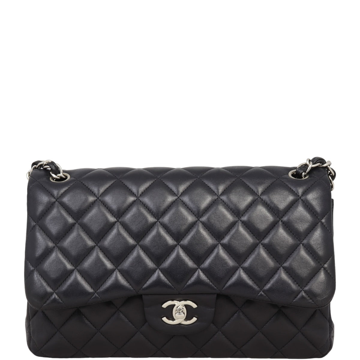 Chanel Classic Double Jumbo Lambskin Handbag Black Flap