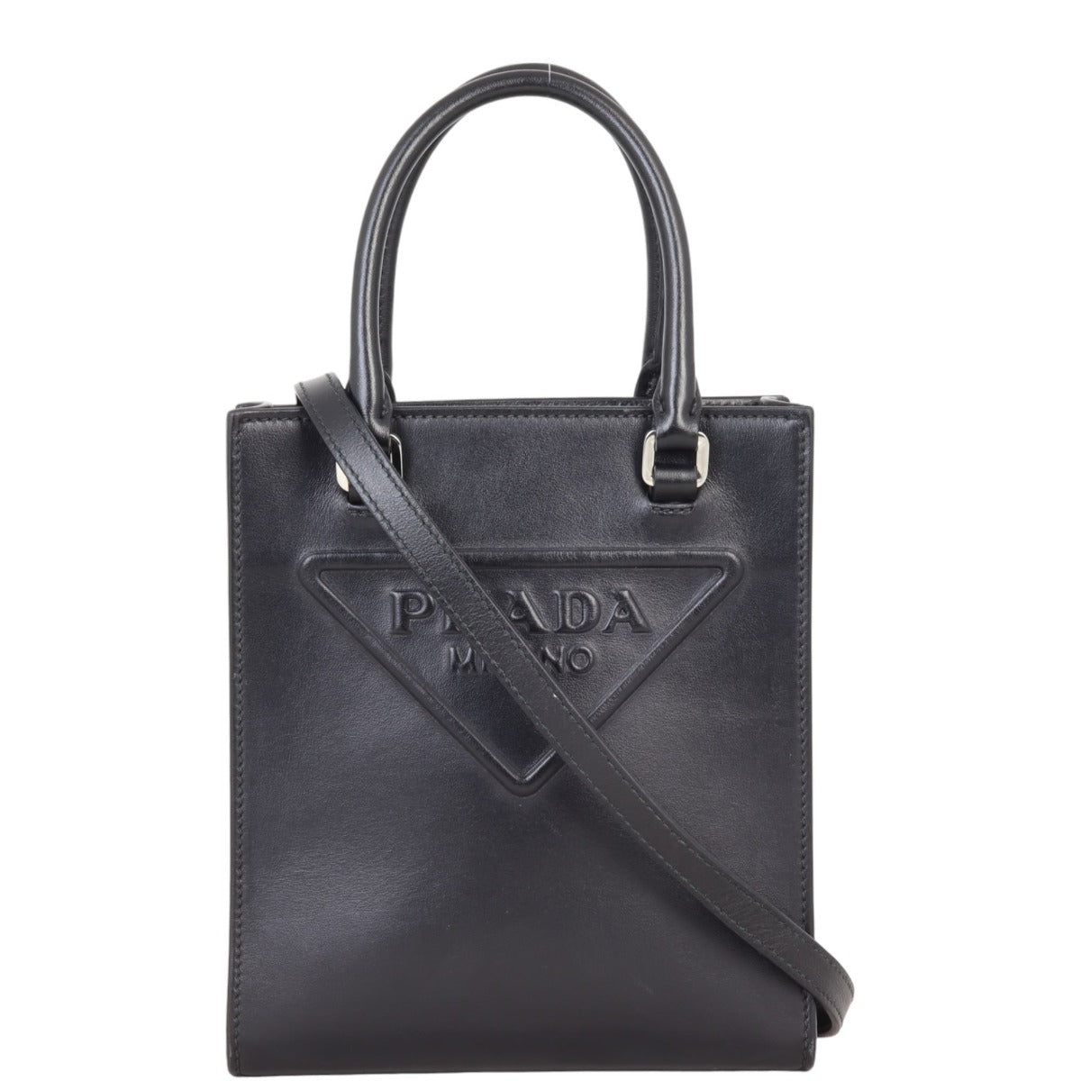 Prada Drill Tote Handbag Mini Logo Tote Bag