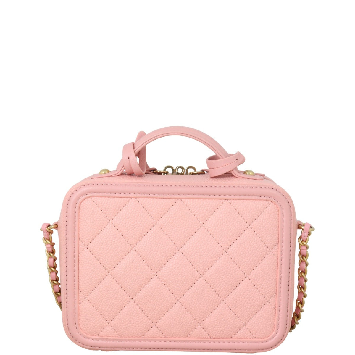 Chanel CC Filigree Vanity Case Handbag Pink Small