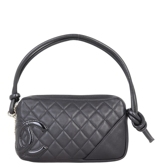Louis Vuitton Chanel Ligne Cambon Pochette Black Handbag