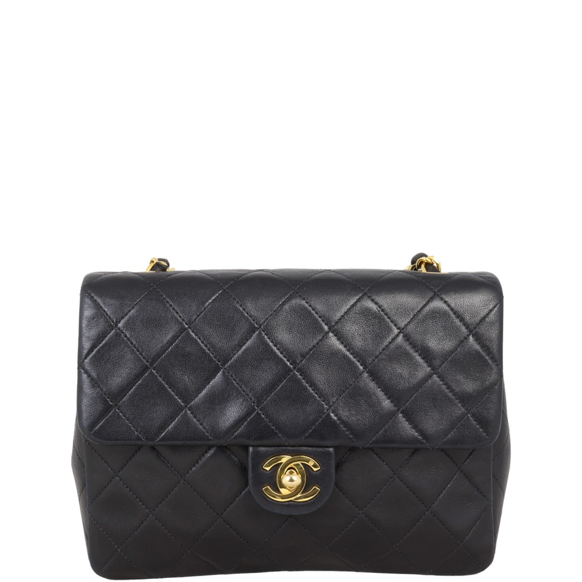 Chanel CC Single Bag Lambskin Black Flap Handbag