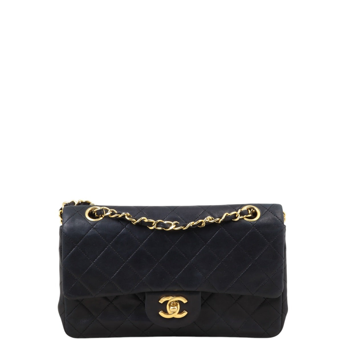 Chanel Classic Double Flap Handbag Quilted Black Crossbody Bag Small 18022025