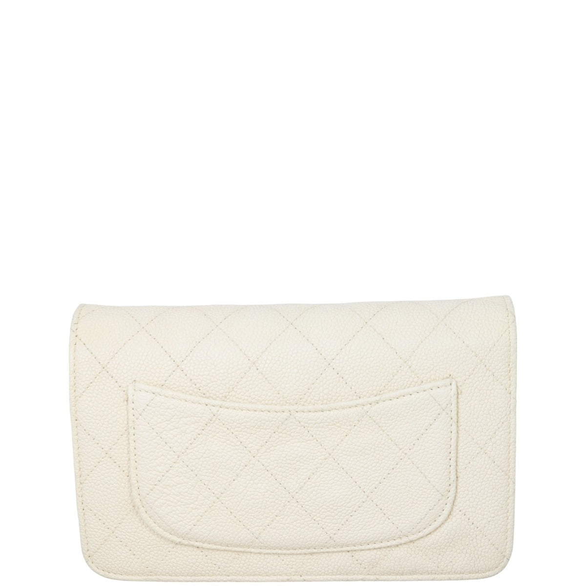 Chanel Thread Around Wallet On Handbag White Chain