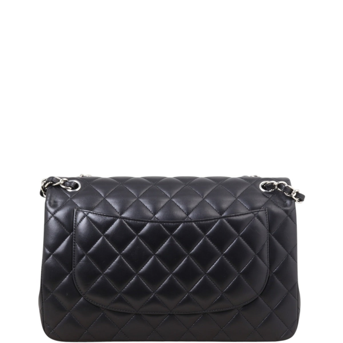 Chanel Classic Double Jumbo Lambskin Handbag Quilted Black Crossbody Bag