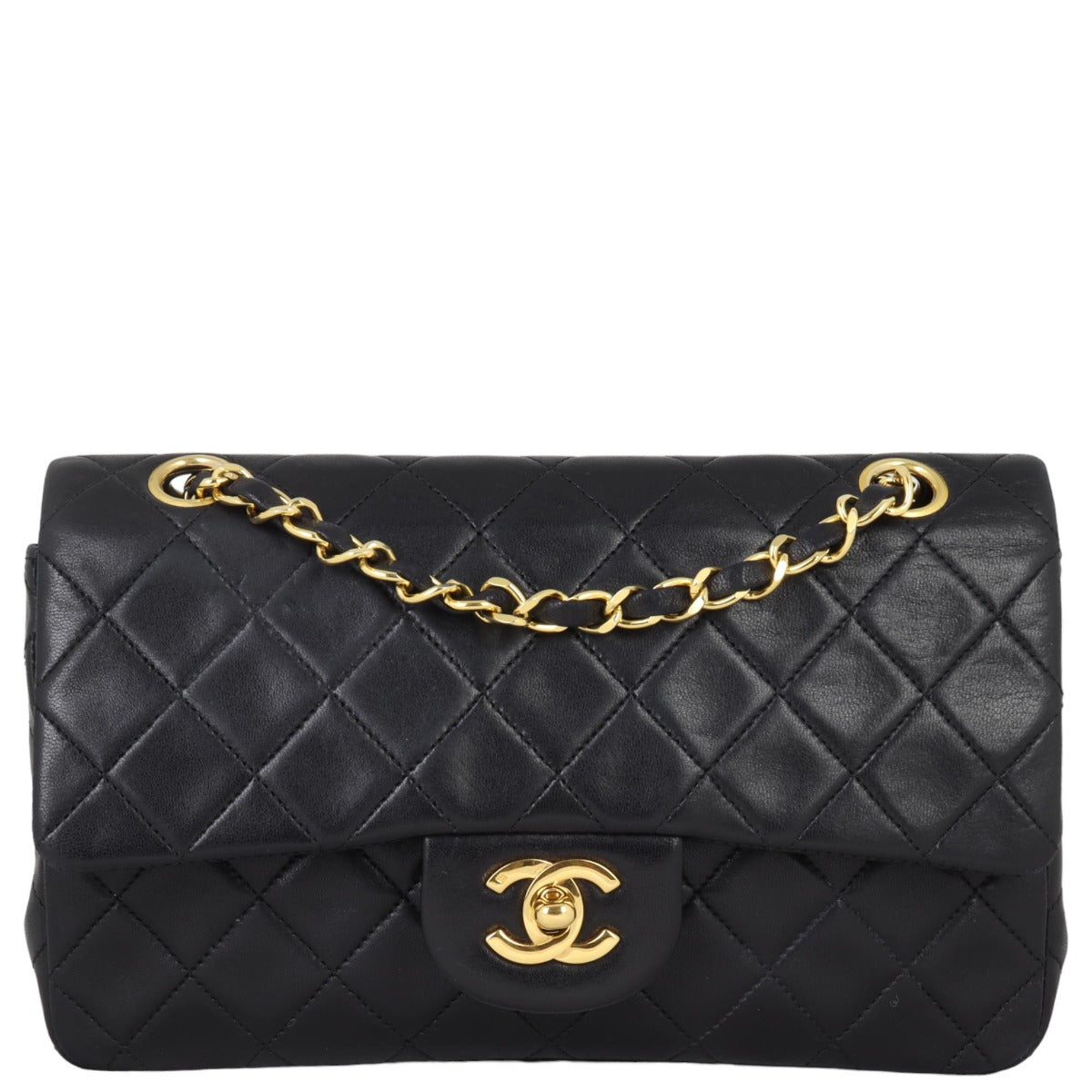 Chanel Classic Double Burgundy Handbag Leather Small