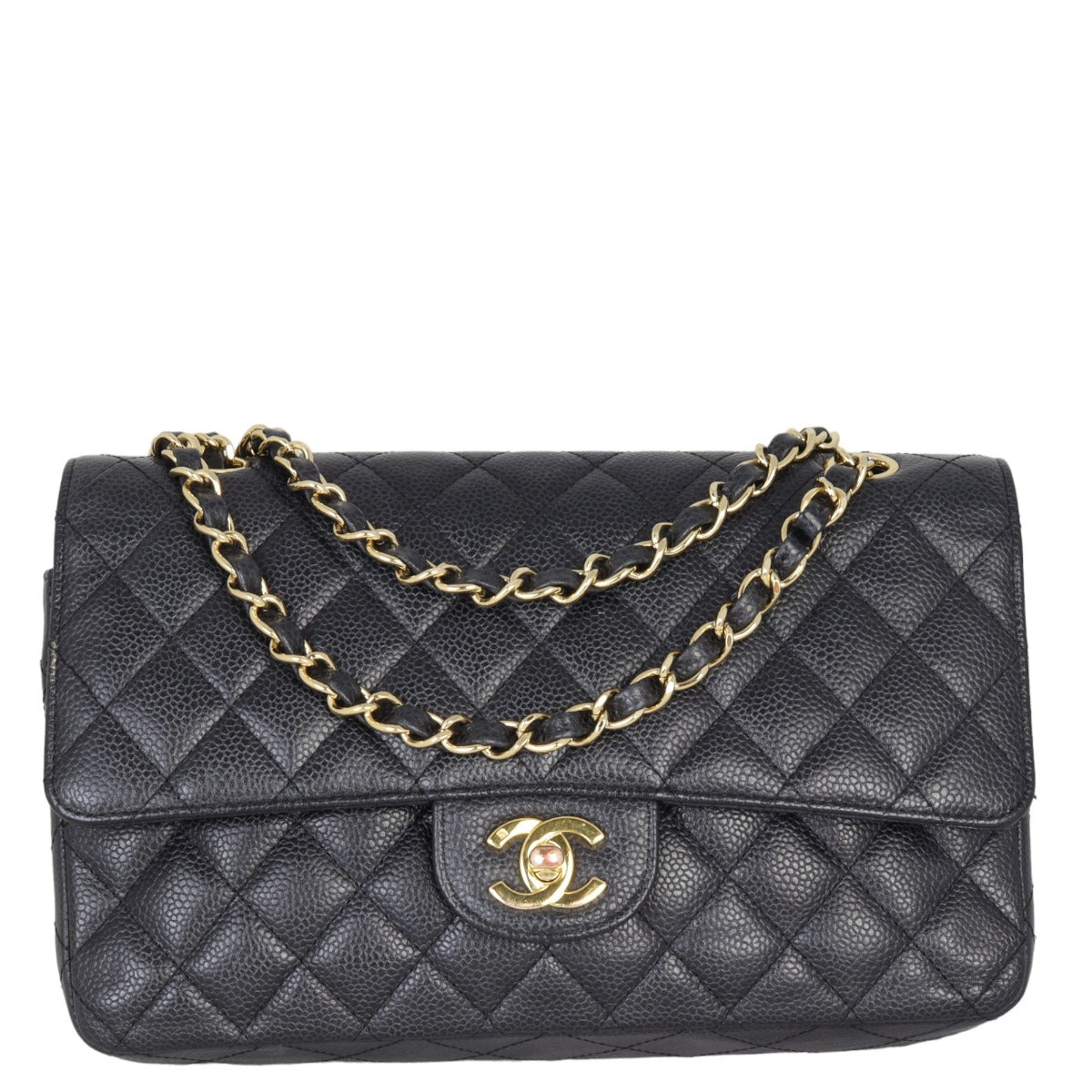 Chanel Classic Double 12 Series Handbag Black Medium