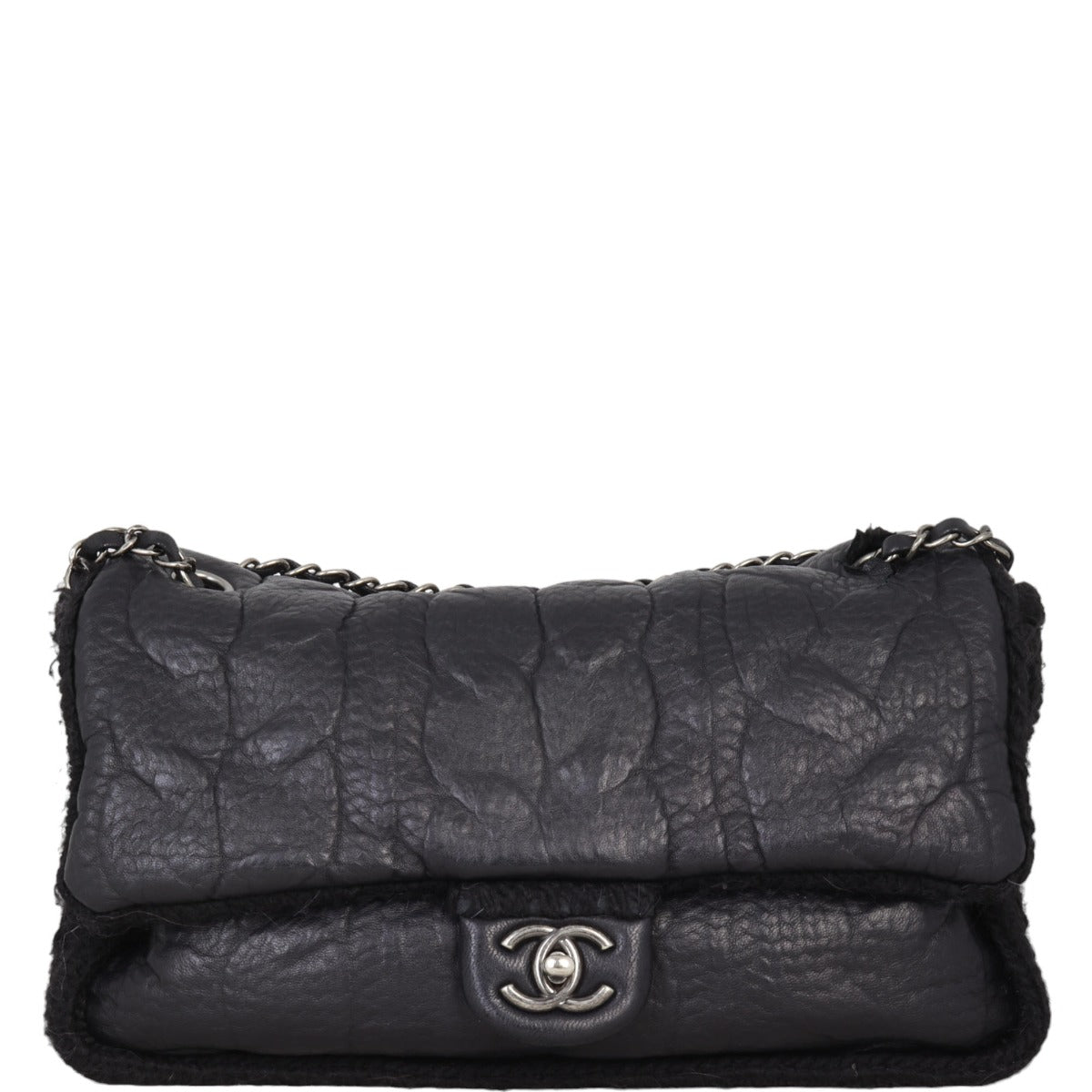 Chanel Chic Knit Bag Wool Flap Handbag