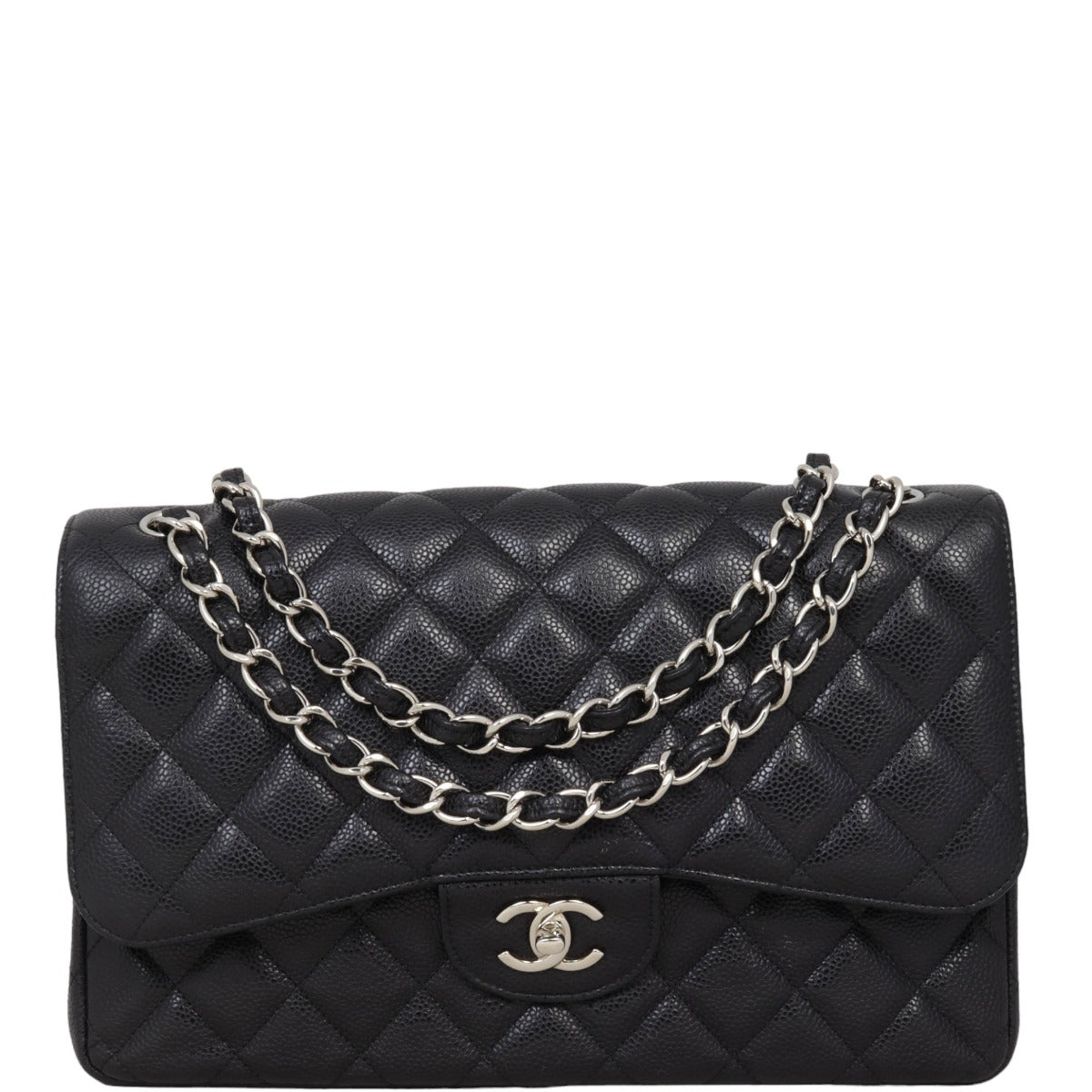 Chanel Classic Double Jumbo STH Handbag Black Flap