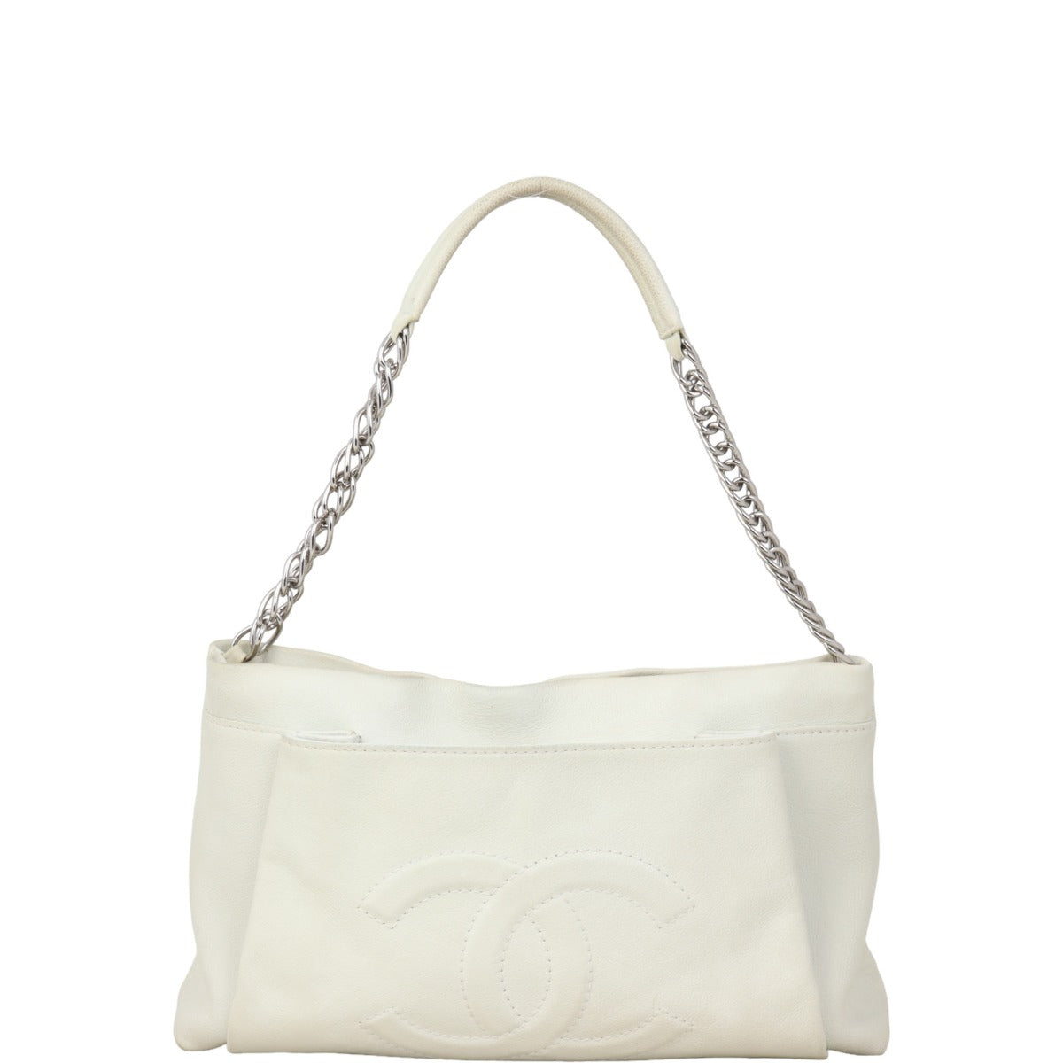 Chanel CC Timeless Shopping Tote White Cream Tote Bag